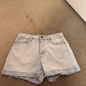 light blue jean shorts